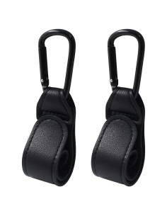 Ganchos para Carriola Bonsicoky - 2 Pcs de Cuero Negro
