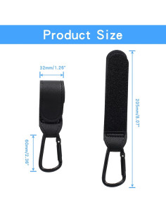 Ganchos para Carriola Bonsicoky - 2 Pcs de Cuero Negro 2