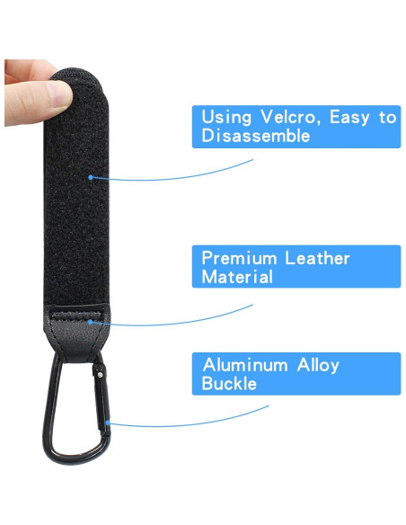 Ganchos para Carriola Bonsicoky - 2 Pcs de Cuero Negro
