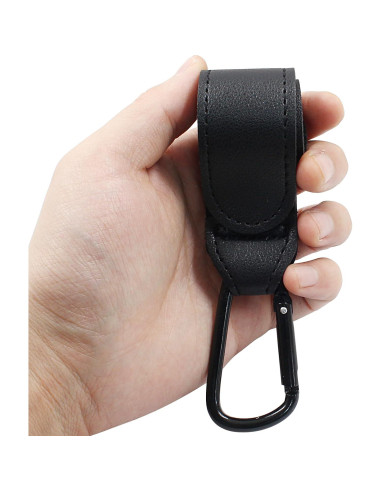 Ganchos para Carriola Bonsicoky - 2 Pcs de Cuero Negro
