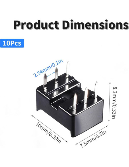 10 Piezas Zócalo IC DIP 6 Pines 2.54mm FOCMKEAS