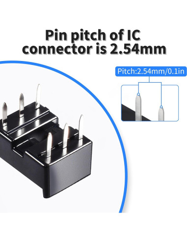 10 Piezas Zócalo IC DIP 6 Pines 2.54mm FOCMKEAS