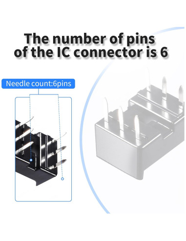 10 Piezas Zócalo IC DIP 6 Pines 2.54mm FOCMKEAS