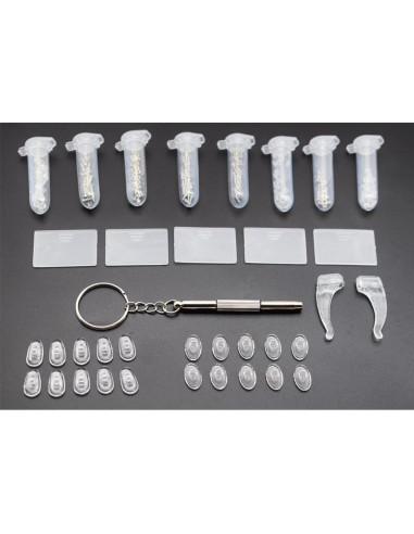 Kit de reparación de gafas Motanar con tornillos y almohadillas