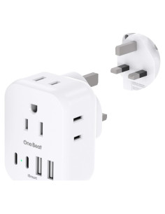 Adaptador de Enchufe de Viaje One Beat PD 20W Tipo G 4 Salidas
