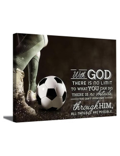 Arte de Pared Motivacional de Fútbol 30x40cm Lienzo