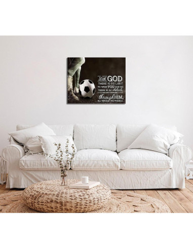 Arte de Pared Motivacional de Fútbol 30x40cm Lienzo