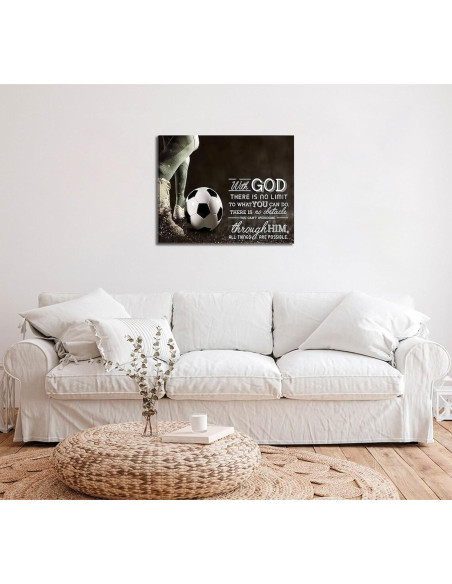 Arte de Pared Motivacional de Fútbol 30x40cm Lienzo