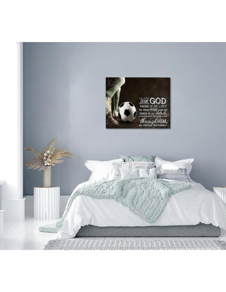 Arte de Pared Motivacional de Fútbol 30x40cm Lienzo