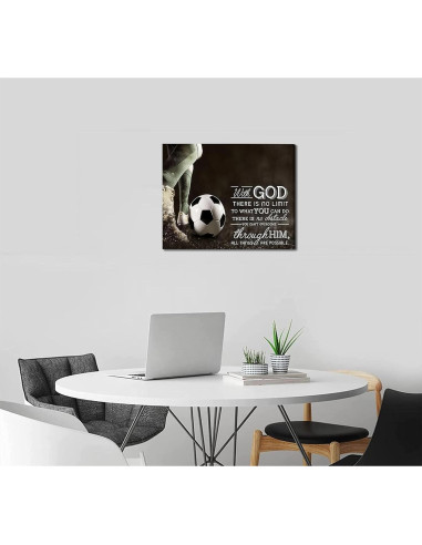 Arte de Pared Motivacional de Fútbol 30x40cm Lienzo