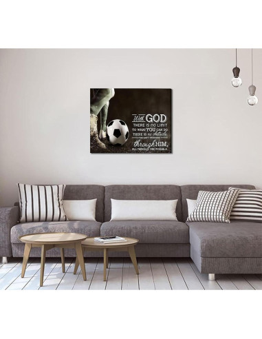 Arte de Pared Motivacional de Fútbol 30x40cm Lienzo