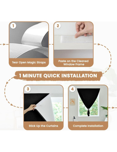 Cortina Adhesiva Opaca Jilron 116.84x152.4 cm Negra