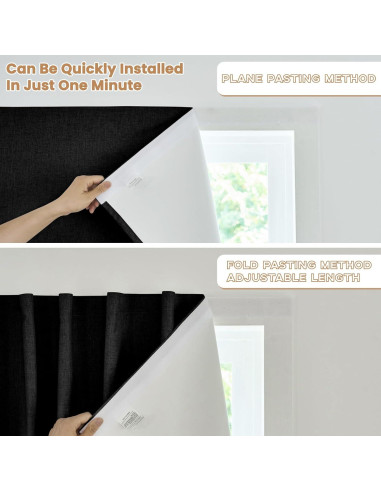 Cortina Adhesiva Opaca Jilron 116.84x152.4 cm Negra