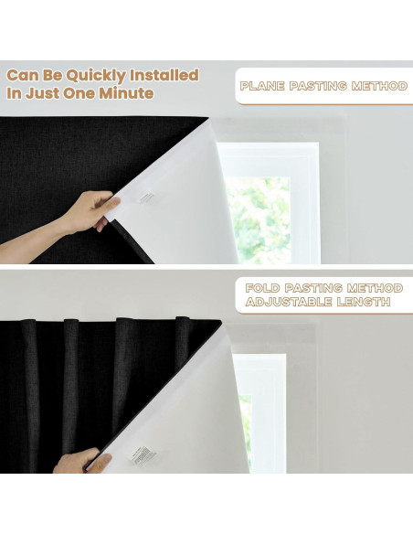 Cortina Adhesiva Opaca Jilron 116.84x152.4 cm Negra