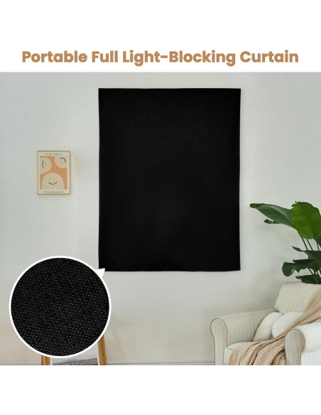 Cortina Adhesiva Opaca Jilron 116.84x152.4 cm Negra