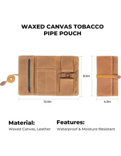 Estuche de Tabaco para Pipa Smoking Lona Encerada 2 Pipas 2