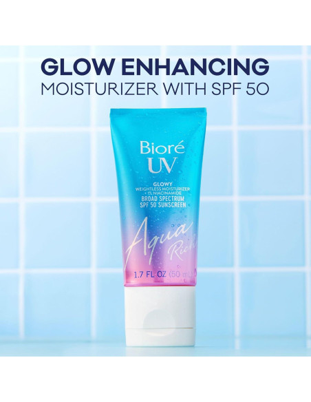 Hidratante Facial Bioré UV Aqua Rich con SPF 50 y Niacinamida