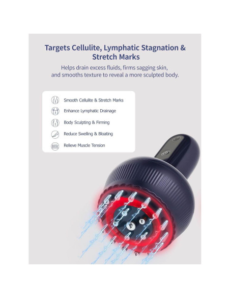 Masajeador Drenaje Linfático Paiaito G05, Anticelulitis, Calor y Vibración