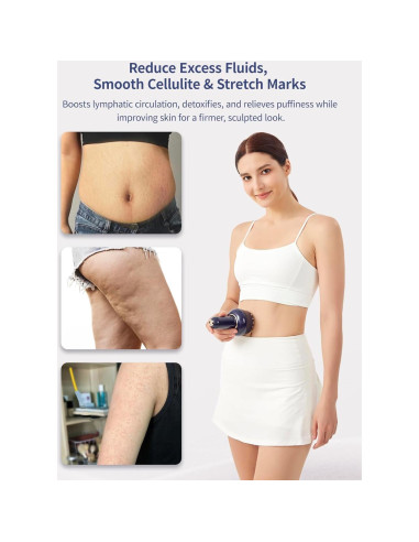 Masajeador Drenaje Linfático Paiaito G05, Anticelulitis, Calor y Vibración