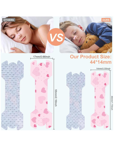 30 Tiras Nasales para Niños Aartner Rosa y Azul Antironquidos