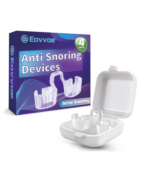 Dispositivos Anti Ronquidos Eovvoe - Paquete de 4 Reutilizables