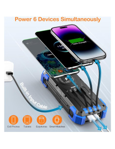 Banco de Energía Solar 42800mAh Cargador Portátil Inalámbrico 15W 2