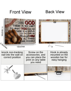 Arte de Pared Lienzo Religioso TBT 15x11.4" Decorativo 2