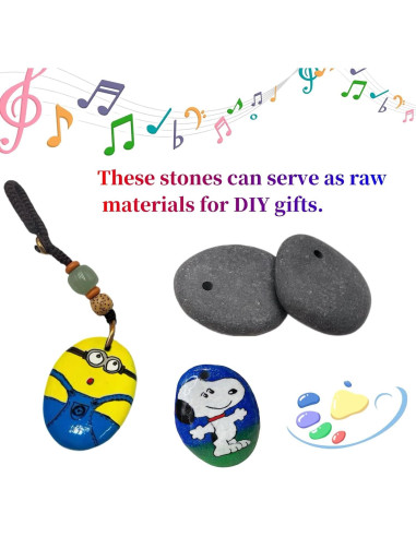 4 Rocas Planas Perforadas para Pintar 3.05-3.81cm - Lifetop