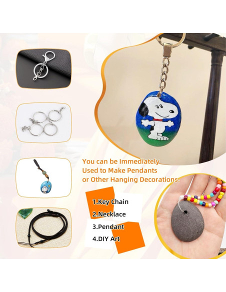 4 Rocas Planas Perforadas para Pintar 3.05-3.81cm - Lifetop