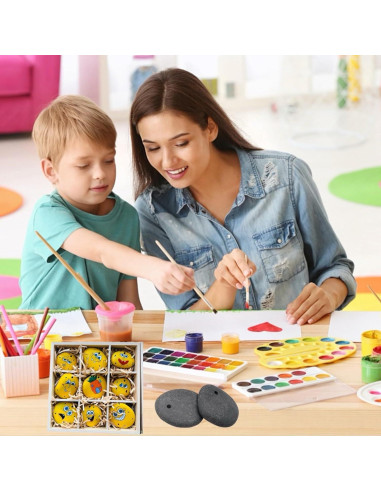 4 Rocas Planas Perforadas para Pintar 3.05-3.81cm - Lifetop