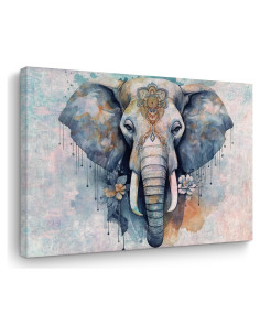 Arte de Pared Lienzo Enmarcado Elefante AOZHUO 29x38 cm