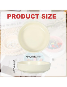 Soporte Redondo para Clips de Papel PATIKIL Cerámica Beige 9x2.5cm 2