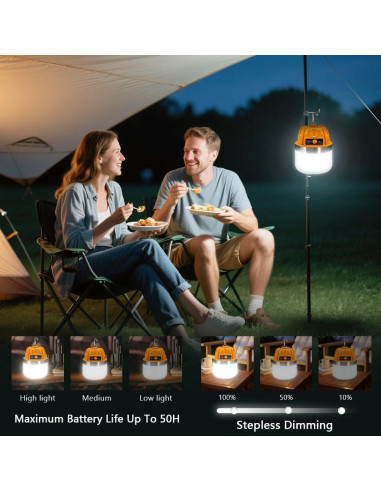 Linterna LED KINQILIN 13600mAh 1800LM Impermeable IPX5