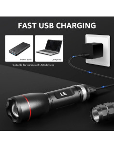 Linterna LED Recargable Lepro LP3000 1000 Lúmenes Impermeable 2