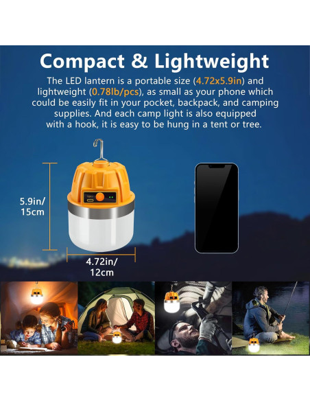 Linterna LED KINQILIN 13600mAh 1800LM Impermeable IPX5