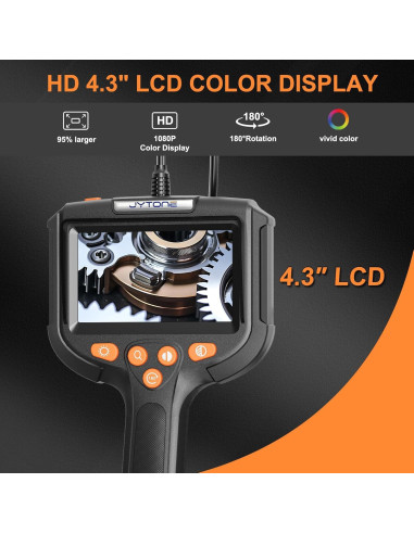 Cámara Endoscópica JYTONE 4.3" HD, 5.5mm Impermeable, 2m