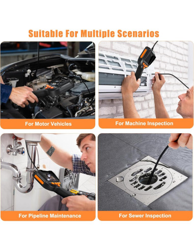 Cámara Endoscópica JYTONE 4.3" HD, 5.5mm Impermeable, 2m