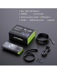 Endoscopio AMTORIN 5m con Visión Nocturna y Pantalla IPS 5" 2