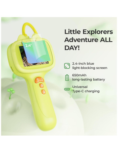 Cámara de Endoscopio Recargable para Niños G21 Verde Pale