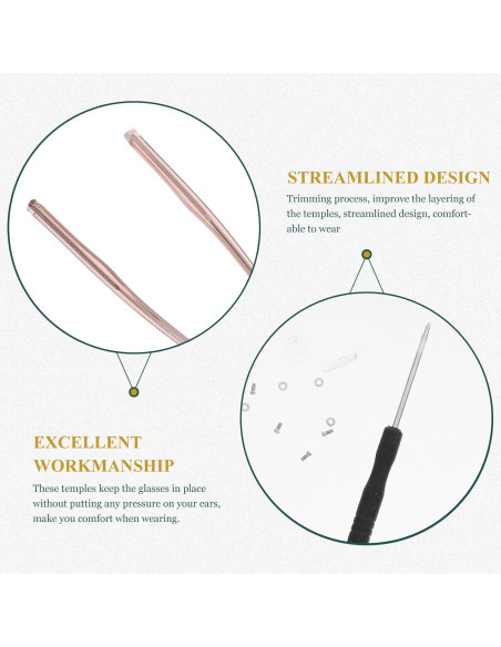 Brazos de Gafas Gatuida Repuesto Metal Negro Kit Reparación