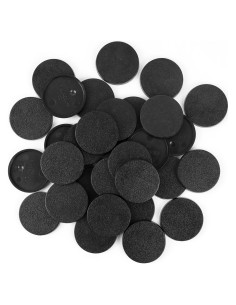 100 Bases Redondas Negras 32mm FIGURESLAB para Miniaturas