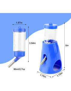 Botella de Agua Hypeety 80ml para Hámster Automática Azul 2