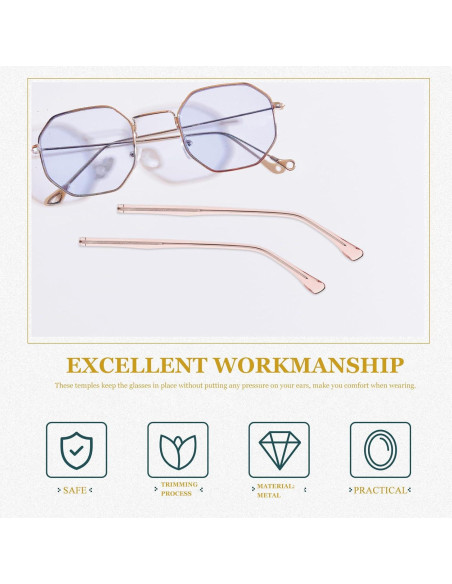 Brazos de Gafas Gatuida Repuesto Metal Negro Kit Reparación