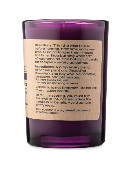 Vela Eliminadora de Olores a Humo Cannabolish Lavanda 198 g