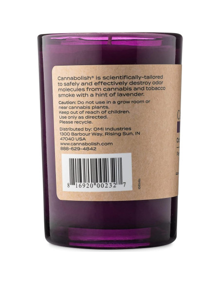 Vela Eliminadora de Olores a Humo Cannabolish Lavanda 198 g