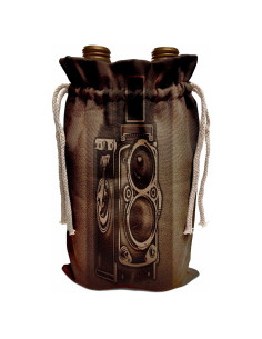Bolsa de Vino Reutilizable 3dRose con Diseño Vintage Cámara