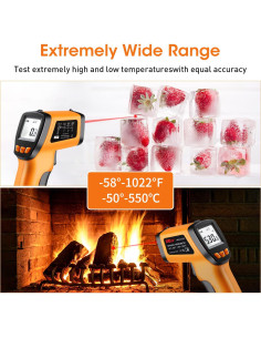Pistola Termómetro Infrarrojo XRCLIF -50C a 550C LCD 2