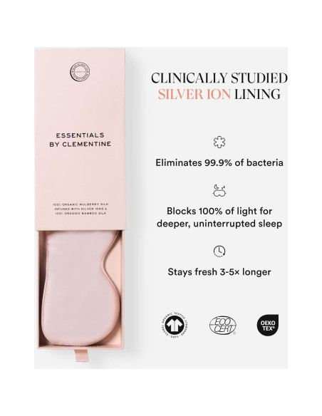 Máscara de Sueño Clementine Rosa Ballet con Seda de Bambú