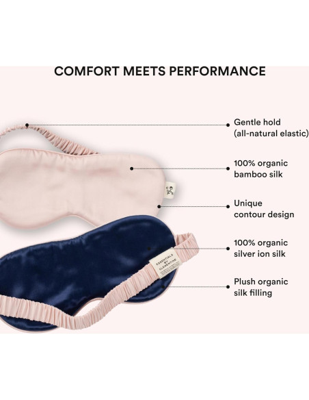 Máscara de Sueño Clementine Rosa Ballet con Seda de Bambú