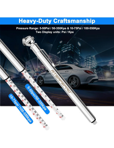 Medidor de Presión de Neumáticos ATsafepro (Paquete de 10)